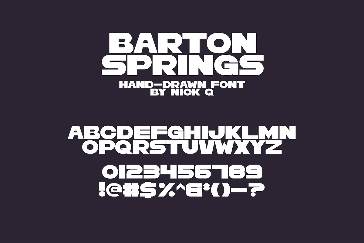Barton Springs Hand Drawn Font, a Font by nickqtx (Photo 2 of 4)