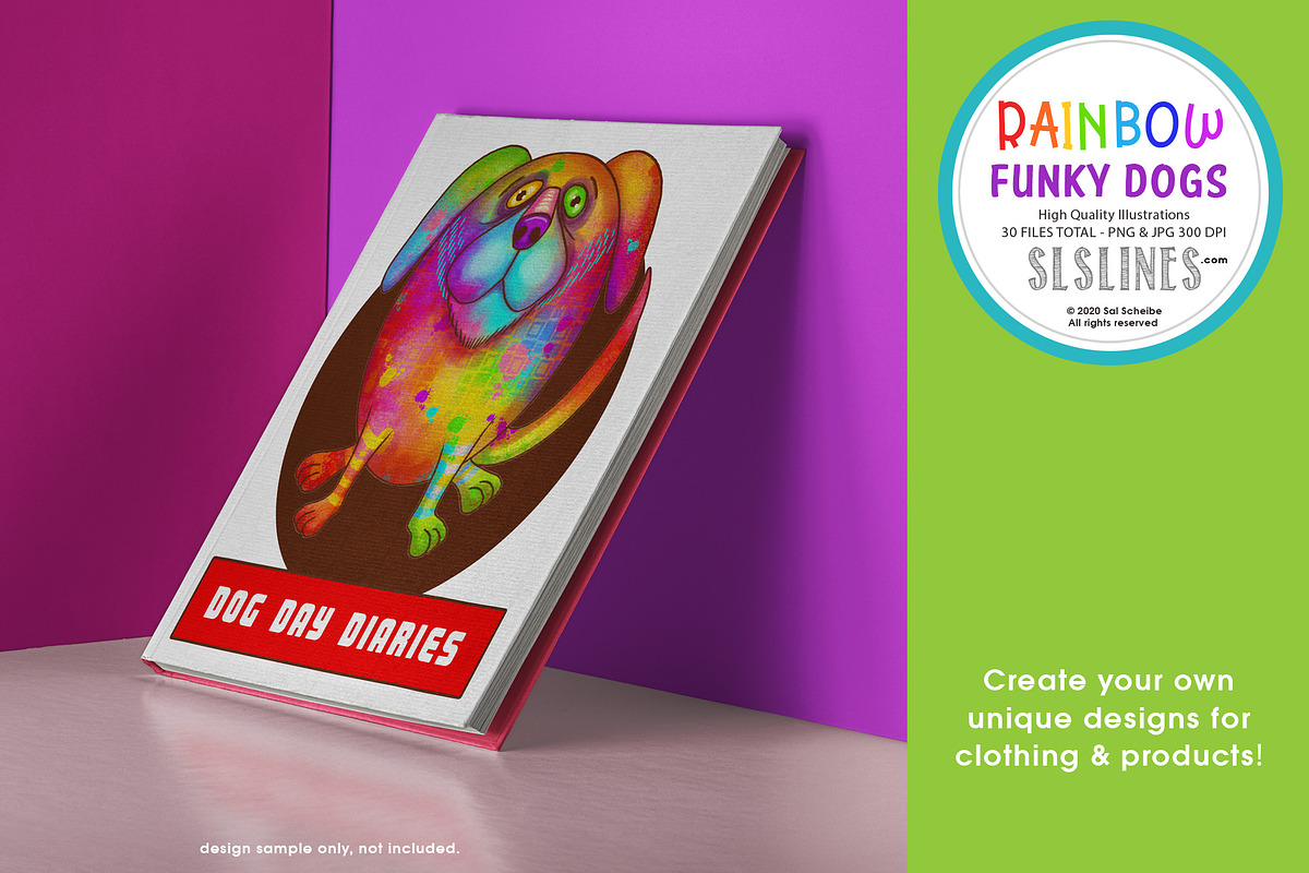 Rainbow Funky Dog Illustrations PNG, an Illustration by SLS Lines (Photo 5 of 10)