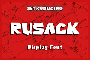 Rusack A Bold Shattered Display Font, a Handwritten Font by Artolabs