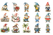 Summer Gnome Clipart PNG Bundle, an Illustration by Designking (Thumbnail 3 of 5)