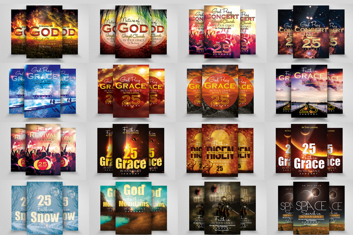 60 Glorious God Church Flyer Bundle, a Flyer Template by Business Flyers (Photo 4 of 6)