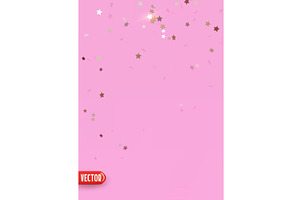 Silver confetti falling shape stars, an Illustration by Modern vector