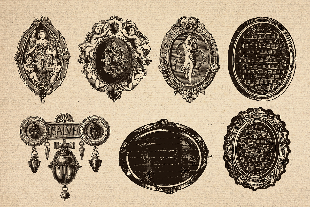 80+ Vintage Illustrations - Brooches, an Illustration by Meglenov (Photo 2 of 8)