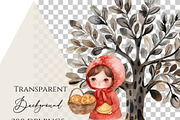Little red riding hood watercolor, an Education Illustration by Invite to Clipart (Thumbnail 8 of 8)