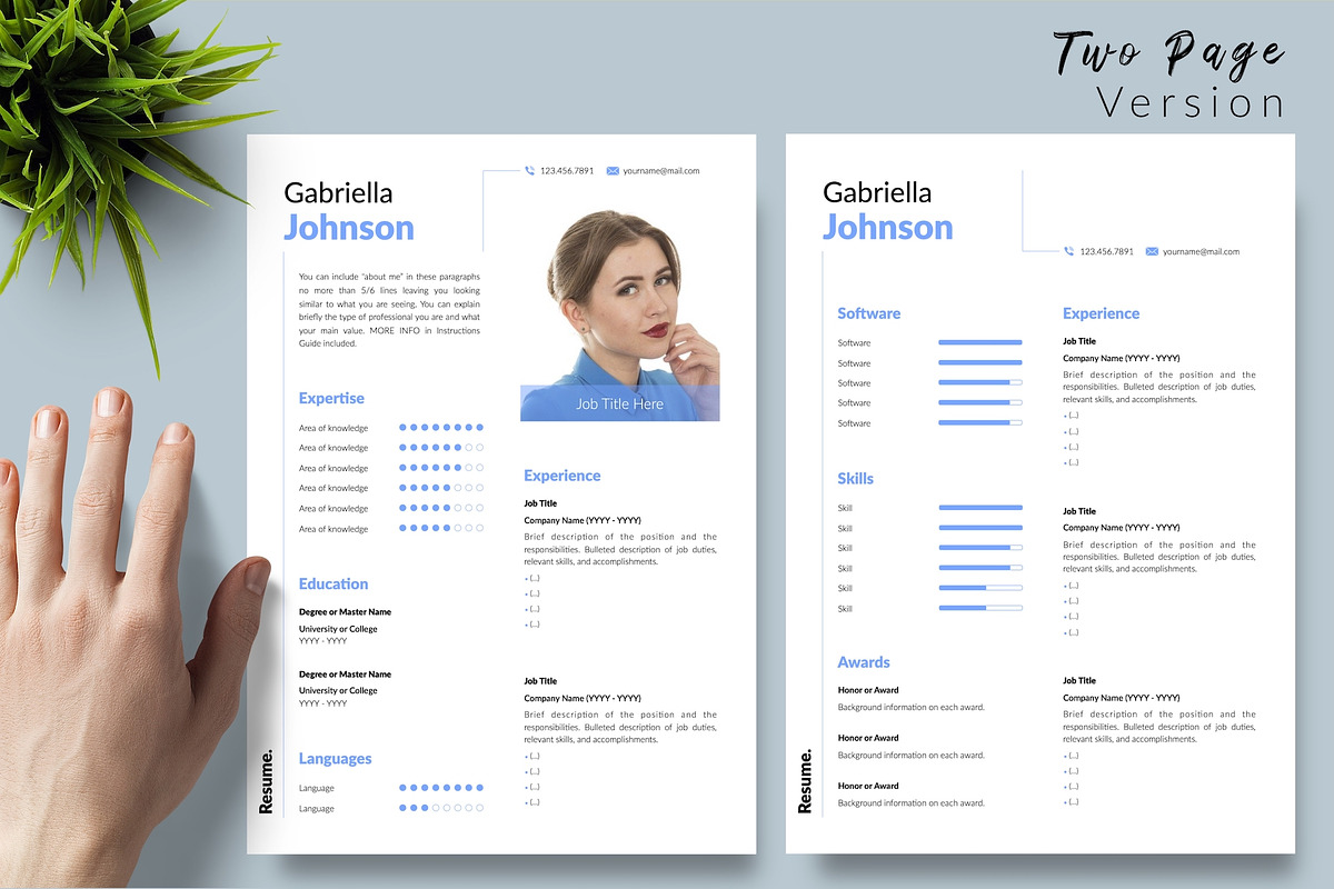 Creative Resume / CV - Gabriella, a Resume Template by Templates Design Co. (Photo 3 of 17)