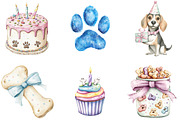 Dog Breeds Birthday Party Clipart, a Seasonal Illustration by Designking (Thumbnail 4 of 5)