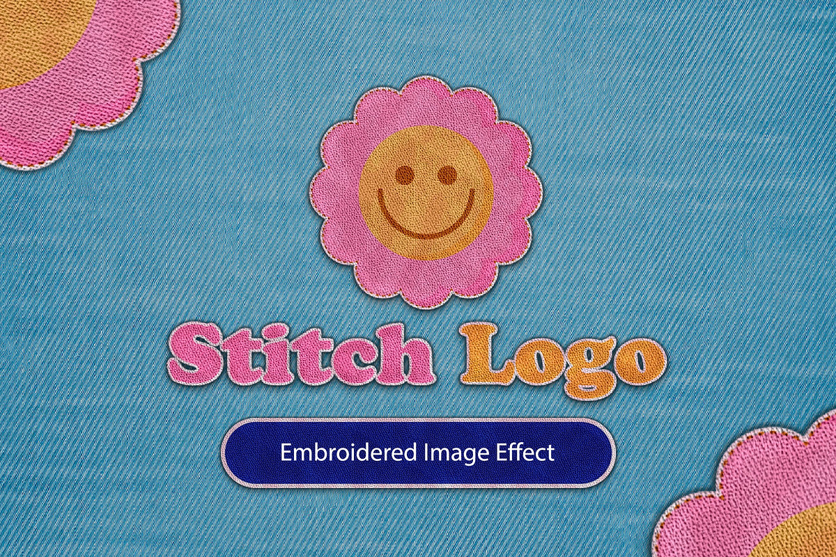 Fabric Patch Stitch Effect Mockup, a Layer Style Add-On by studiogstock (Photo 1 of 3)
