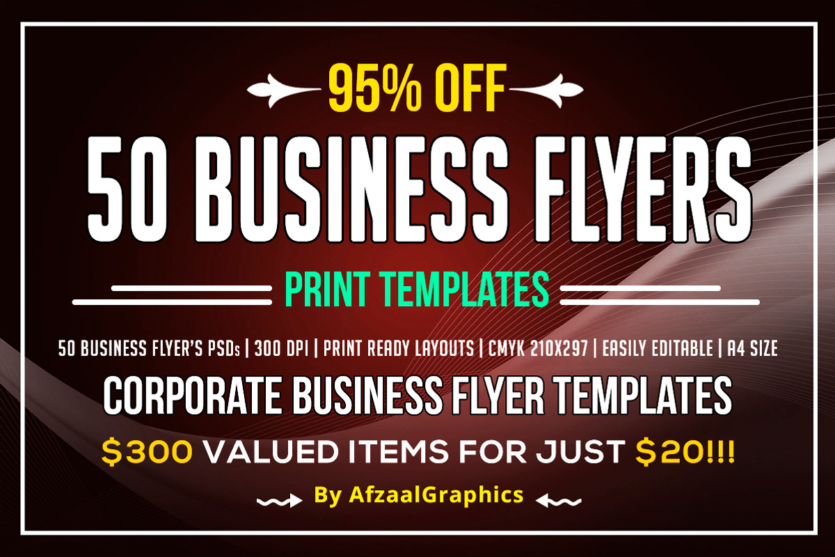 50 Corporate Business Flyers Bundle, a Flyer Template by AfzaalGraphics (Photo 1 of 6)