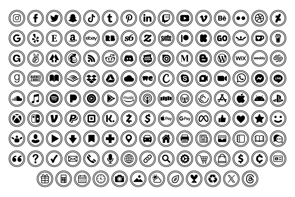 Circle Double Outline Social Icons, an Icon by Running With Foxes (Photo 3 of 8)