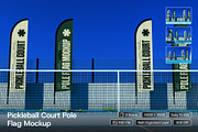 Pickleball Court Pole Flag Mockup, an Advertising Mockup by herutage (Thumbnail 1 of 4)
