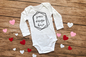 Baby Long Sleeve Onesie Mock Up