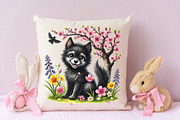 Spring black Wolf clipart, an Illustration by RobertsArt (Thumbnail 3 of 7)