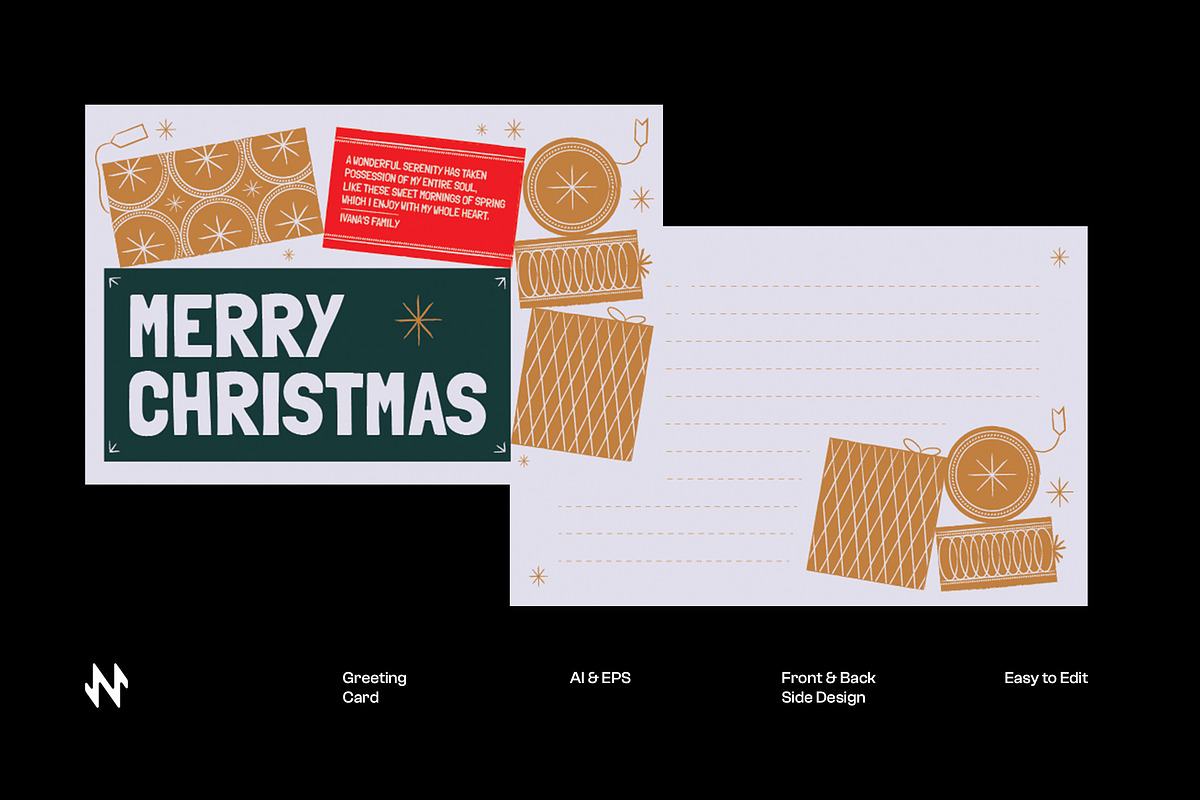 Merry Christmas Greeting Card, a Card Template by Neermana (Photo 1 of 4)