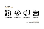 50 Arts and Crafts Icons, an Outline Icon by Side Project (Thumbnail 3 of 7)