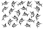 Marlin Fish Vintage Collection, an Object Graphic by RT Studio (Thumbnail 2 of 4)