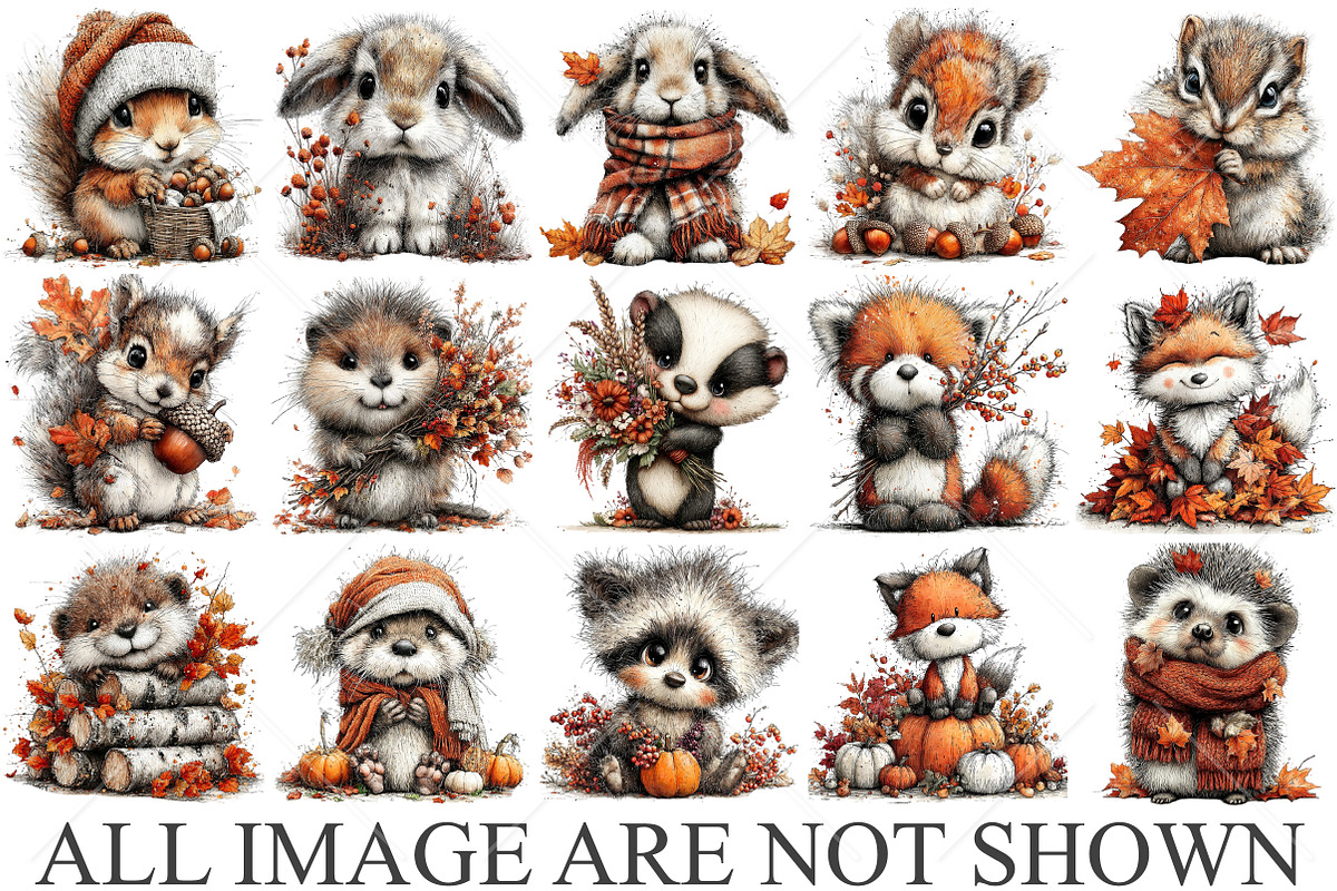 Whimsical Woodland Fall Animals PNG, a Seasonal Illustration by Canvas Craft (Photo 4 of 10)