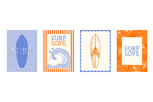 Vintage surf stamp, summer travel, an Illustration by art PVP - market