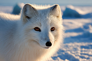 Close-up of an arctic fox in winter snow, an Animal Photo by AlyaAnd