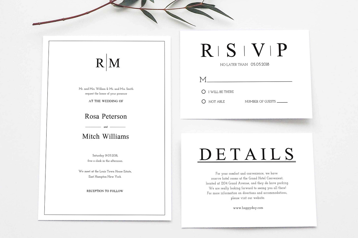 Clean Wedding Invitation Set, a Templates & Theme by DevineWedding (Photo 1 of 5)