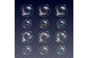 Transparent soap or water bubbles., a Decorative Illustration by irska