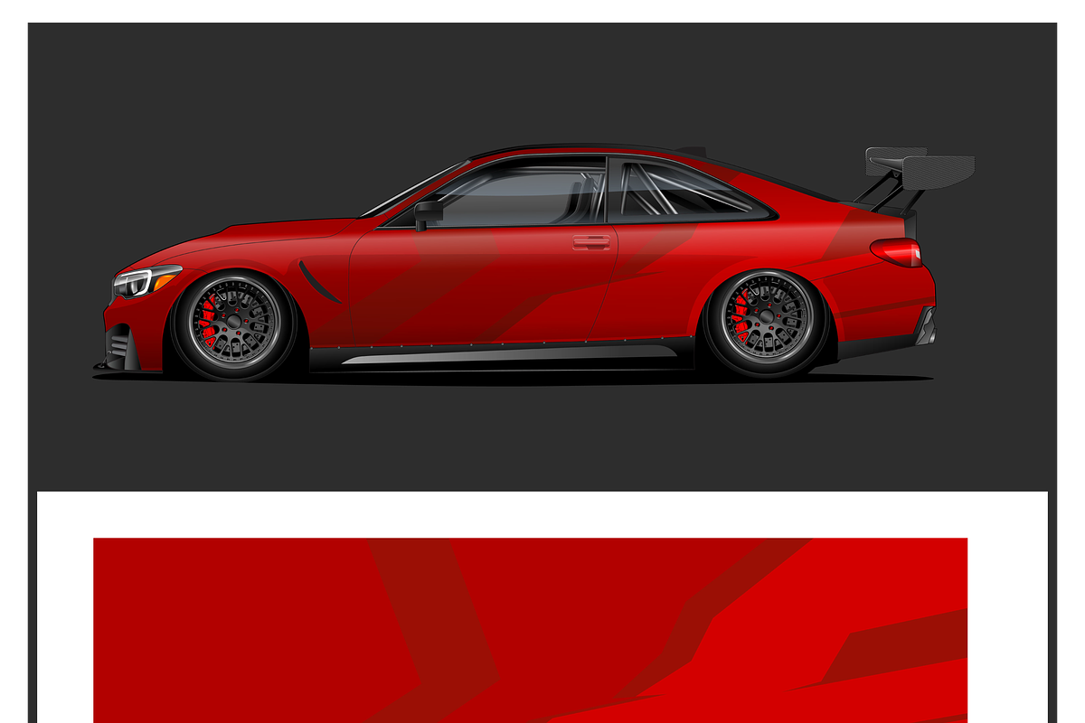 Sporty Red Car Illustration, a Transportation Illustration by CarWrap design (Photo 4 of 4)