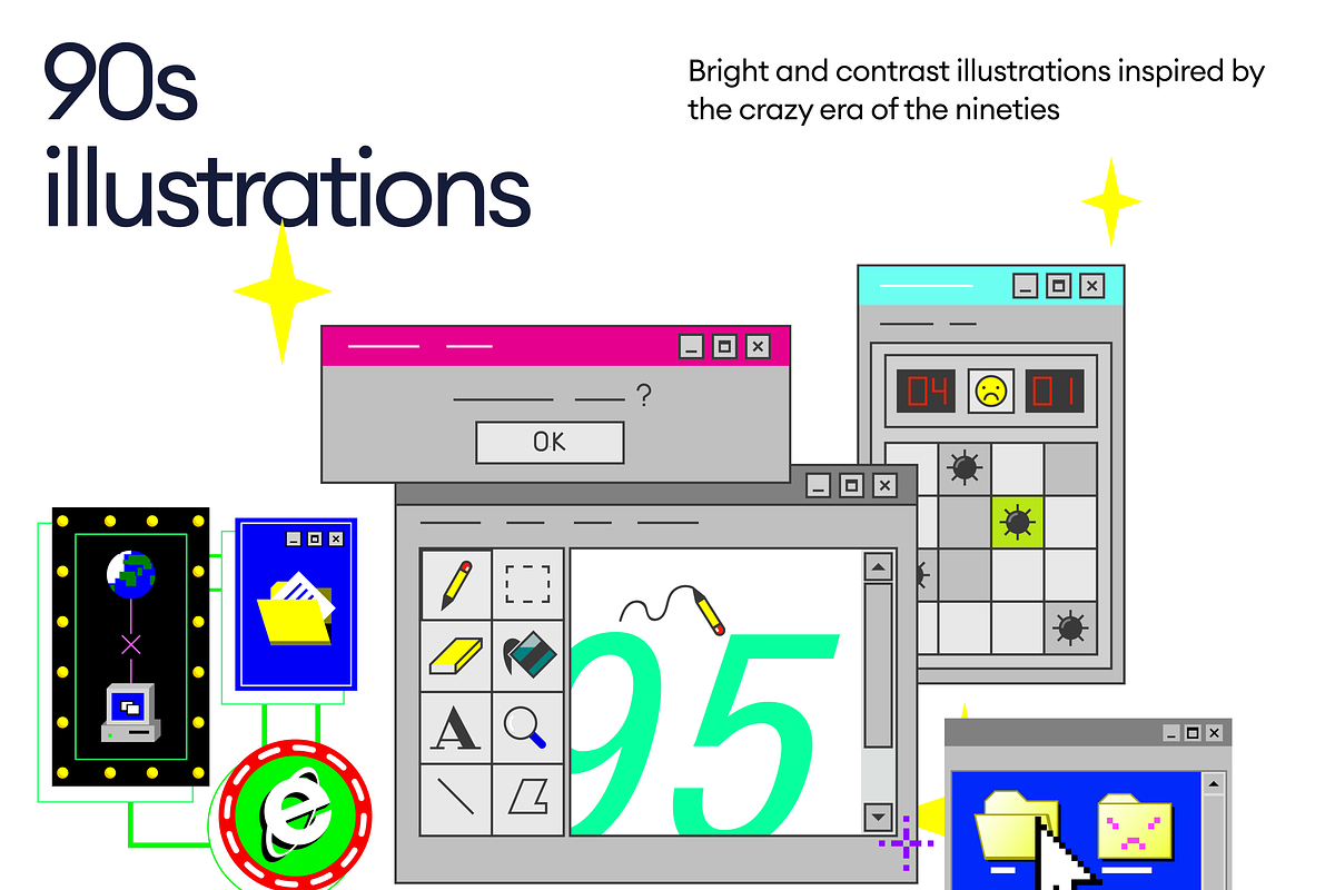 90s Illustrations, a Templates & Theme by Craftwork (Photo 2 of 7)