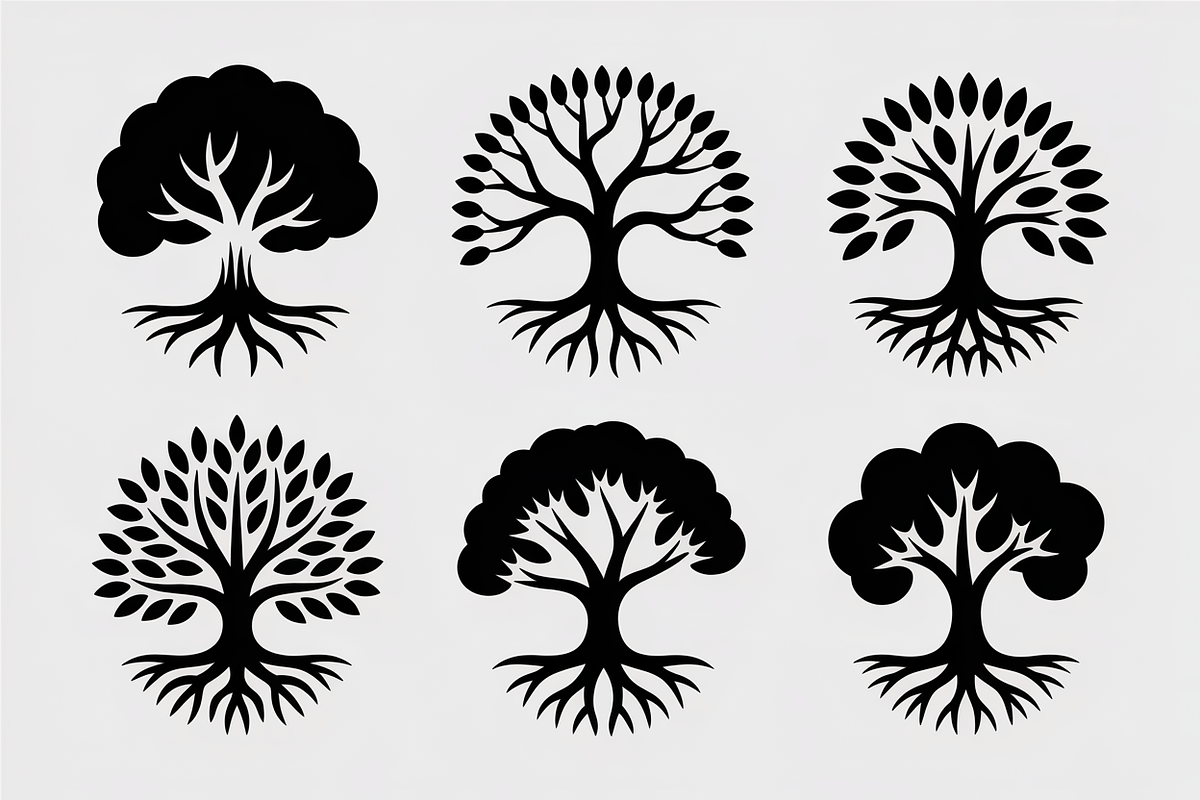 Tree with roots silhouette featuring, an Illustration by Amazin_art (Photo 5 of 10)