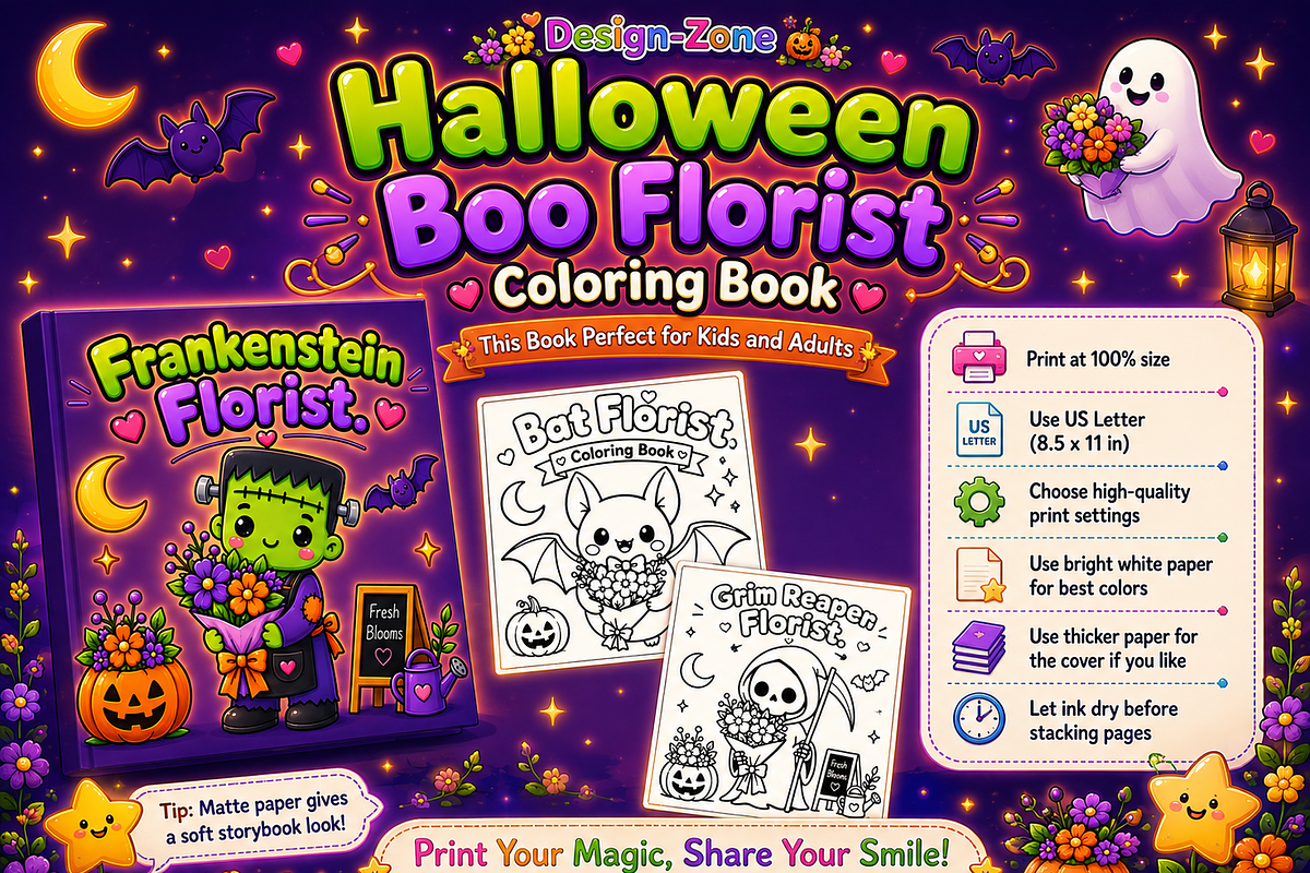 Halloween Boo Florist Coloring Book, a Seasonal Illustration by Design Zone (Photo 3 of 5)