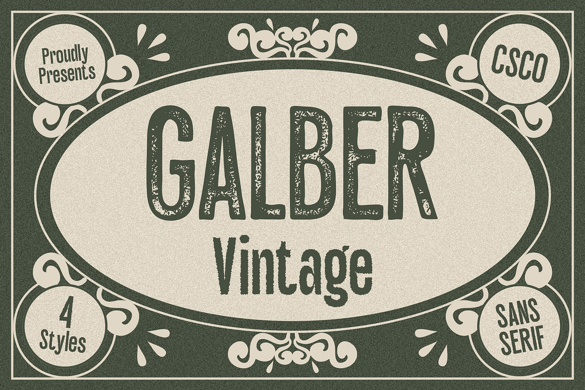 Galber Vintage, a Sans Serif Font by Craft Supply Co. (Photo 1 of 8)