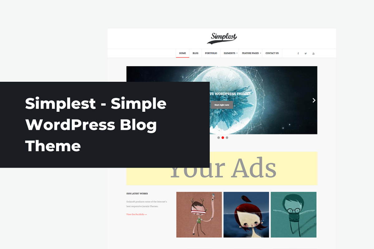 Simplest - WordPress Blog Theme, a WordPress Template by Ordasoft (Photo 1 of 3)