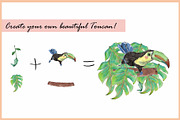 Rhino & Toucan-Watercolor Clipart, an Illustration by VianneArt (Thumbnail 3 of 7)