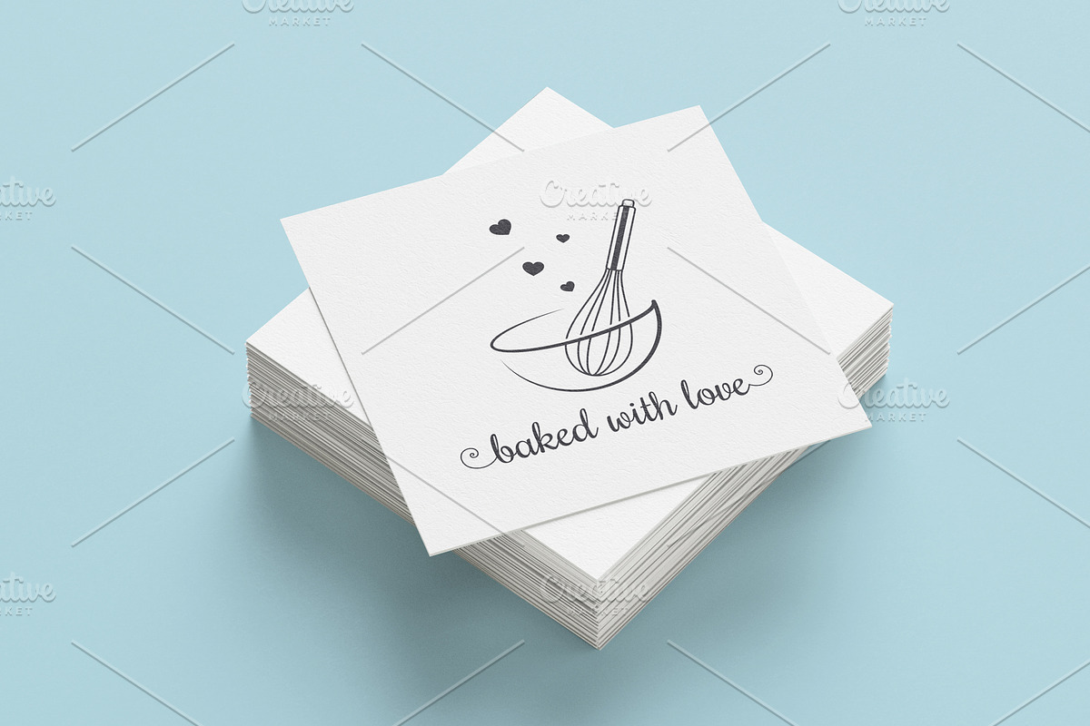 Baking with wire whisk logo on white, an Object Illustration by PushLogo (Photo 1 of 3)