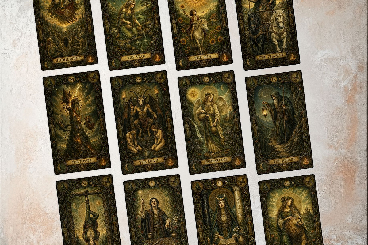 The Verdant Grimoire Tarot Cards, a Decorative Illustration by ThatsDesignArt (Photo 7 of 11)