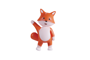 3D Pack Cute Animal Fox Illustration