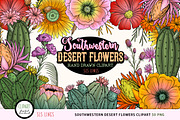 Southwestern Desert Flowers Clipart, a Decorative Illustration by SLS Lines (Thumbnail 1 of 6)