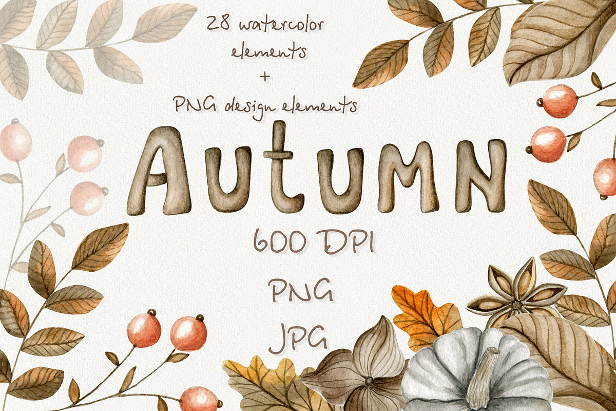 Cozy watercolor autumn, a Decorative Illustration by ViolettaKh (Photo 1 of 5)