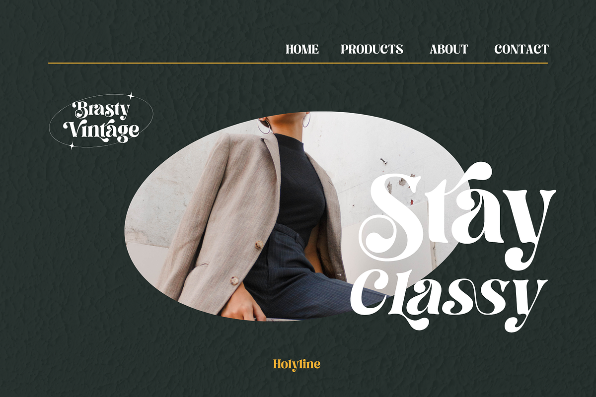 Brasty Vintage - Retro Serif Font, a Serif Font by Holyline Design (Photo 15 of 16)