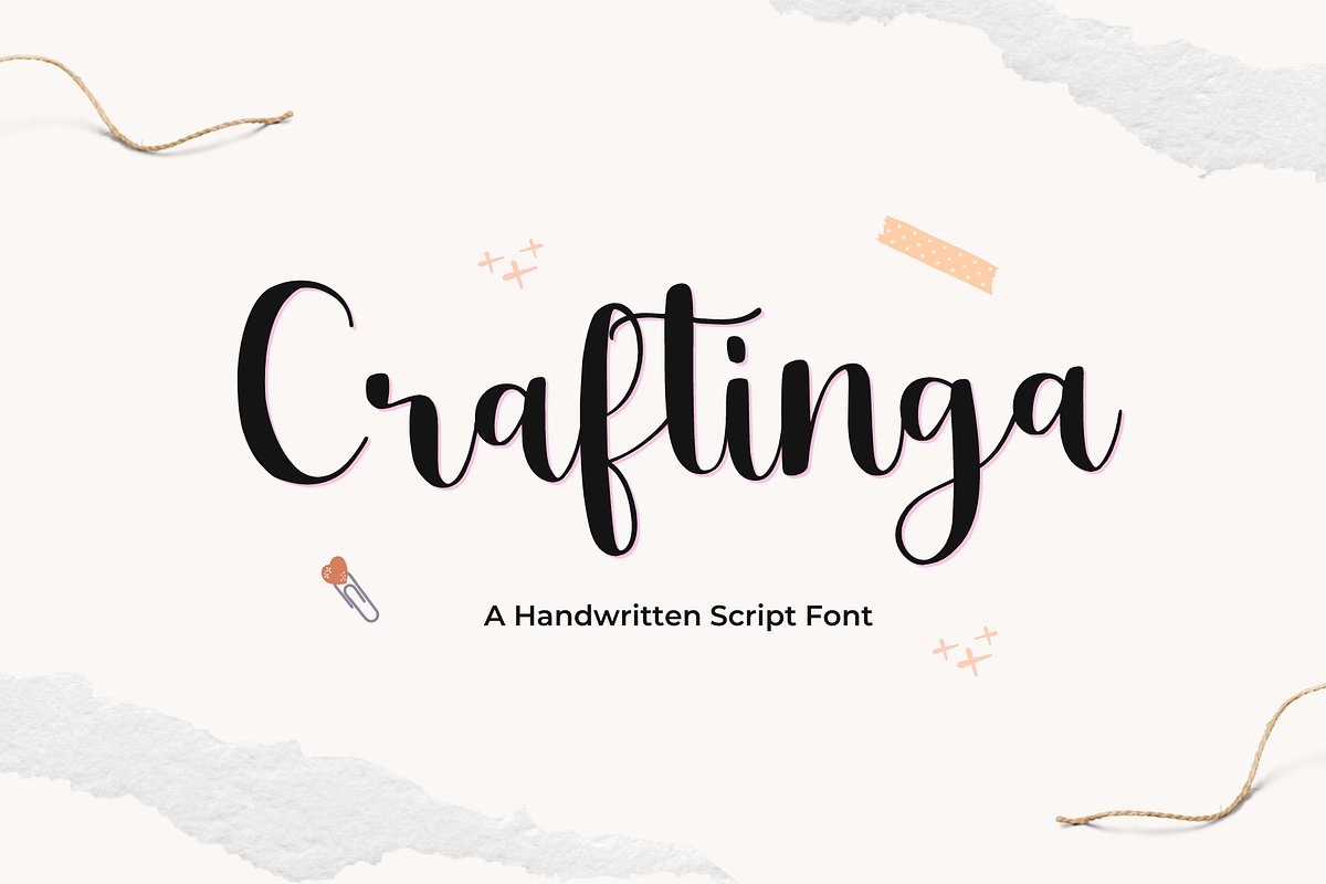 Craftinga - Handwritten Font, a Script Font by Creavibes Design (Photo 1 of 11)