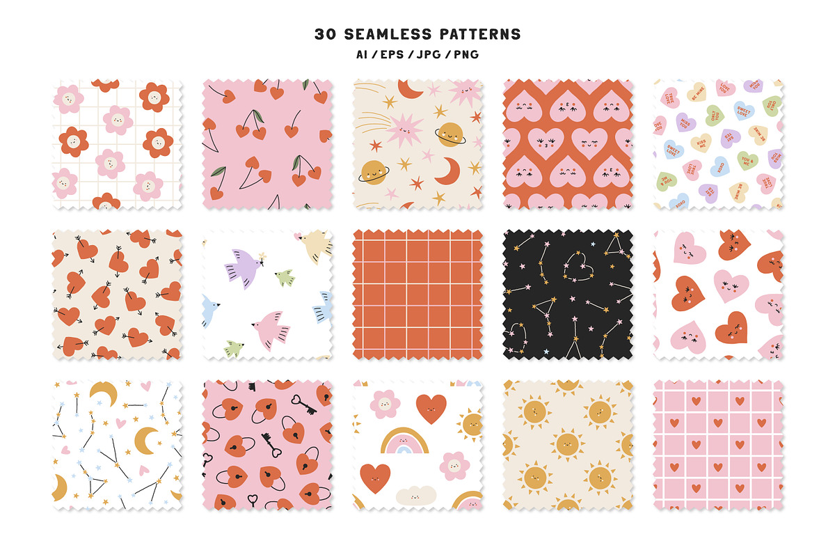 Cute Valentine's Day, a Pattern Graphic by simpleblues (Photo 3 of 12)