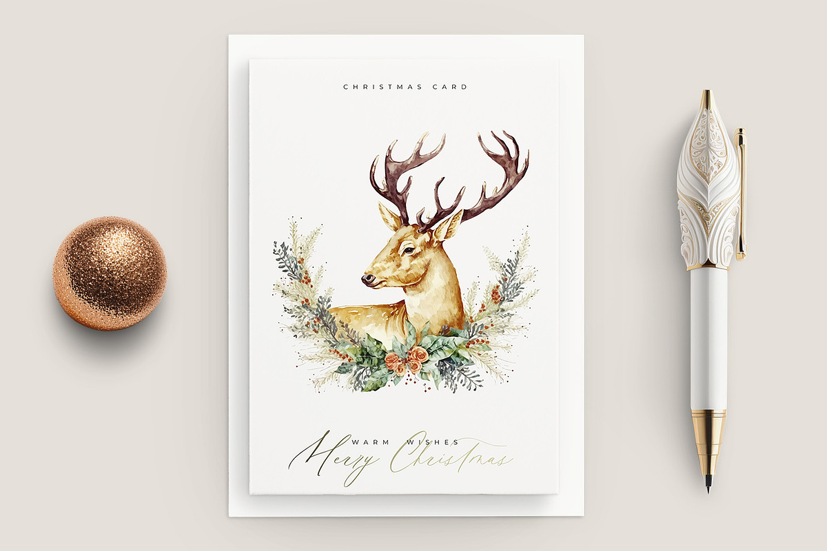 Christmas Postcards with Deer, a Card Template by optimism (Photo 6 of 8)
