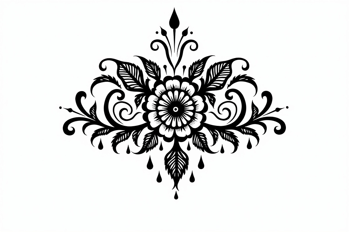 Floral Circle Decorative Art, an Illustration by yasushie (Photo 6 of 9)