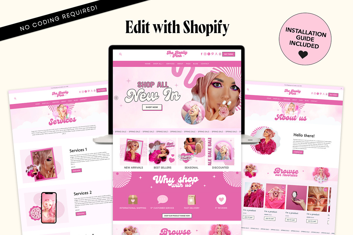 Bright Pink Shopify Theme Store, a Shopify Template by Template Twist Shop (Photo 5 of 8)