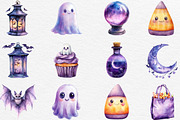 Watercolor Lavender Halloween, an Illustration by Black Bird Studio (Thumbnail 5 of 6)