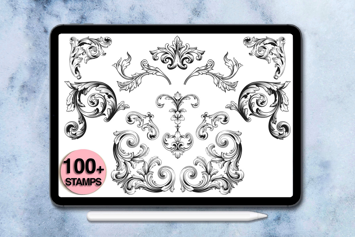 110 Baroque Ornament Stamps, a Brush Add-On by Arts For Peace (Photo 6 of 8)