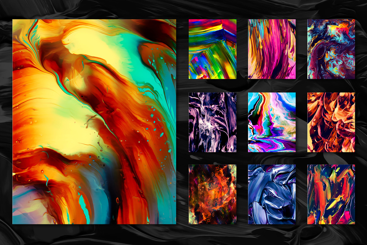 Flow Bundle—300 fluid paint textures, a Texture Graphic by Chroma Supply (Photo 15 of 34)