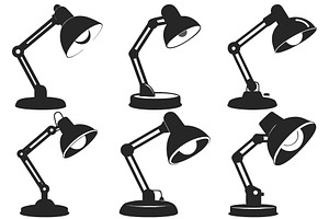 Desk lamps in black and white, an Object Graphic by Billah Hub