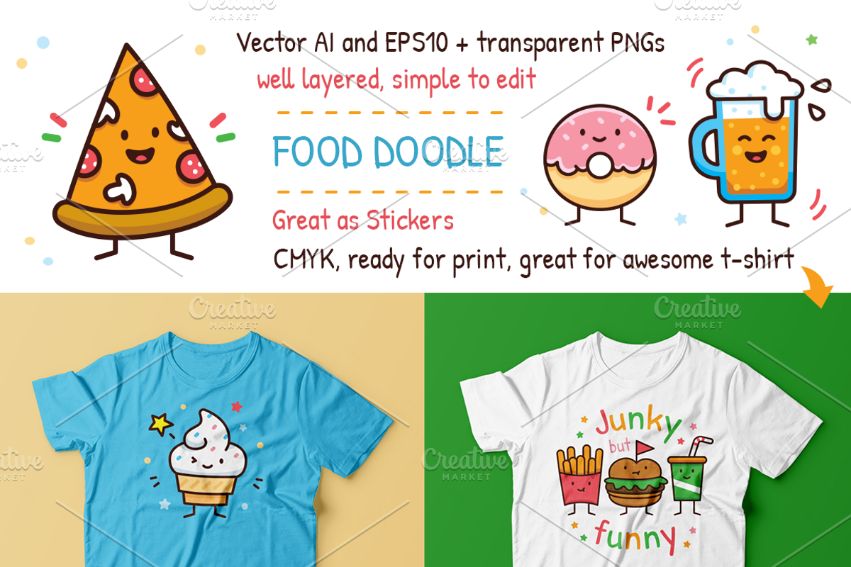Food Doodle Toolkit, a Food Illustration by Manudesign (Photo 3 of 5)