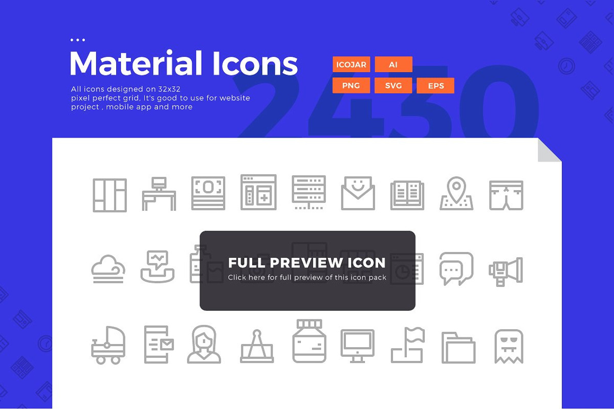 2430 Material Icons, an Outline Icon by Illustrato (Photo 9 of 10)
