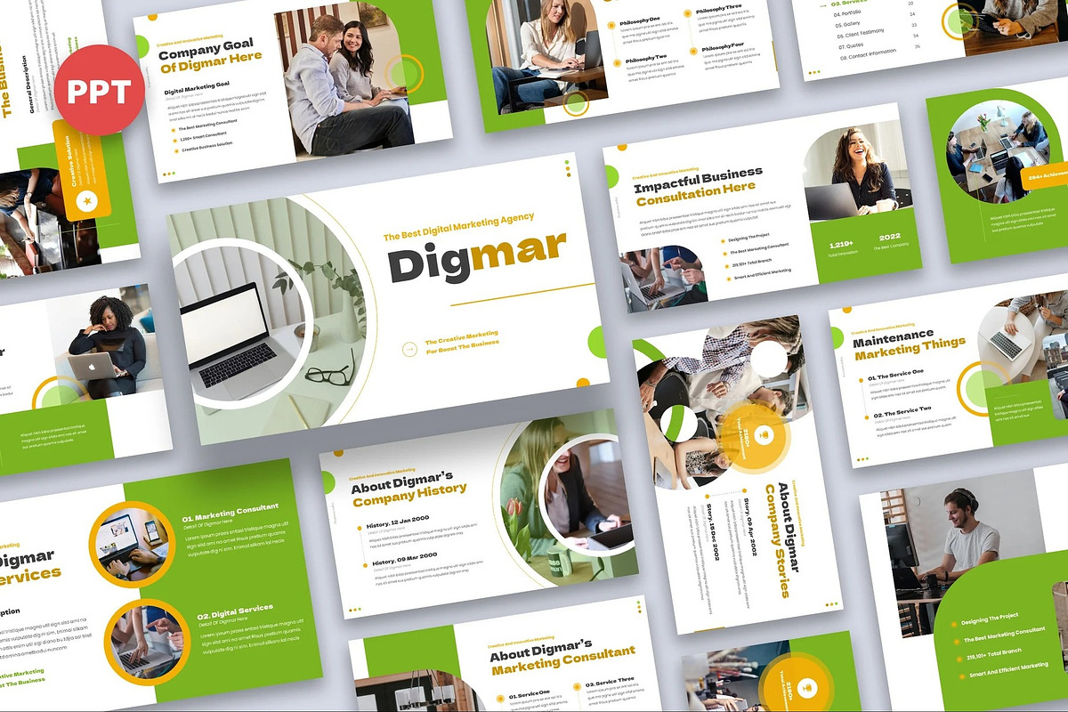 Digmar  Digital Marketing Powerpoint, a Presentation Template by Fit-tee (Photo 1 of 6)