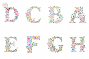 Floral Alphabet PNG, Pastel., an Illustration by KennedyStudio (Thumbnail 2 of 5)